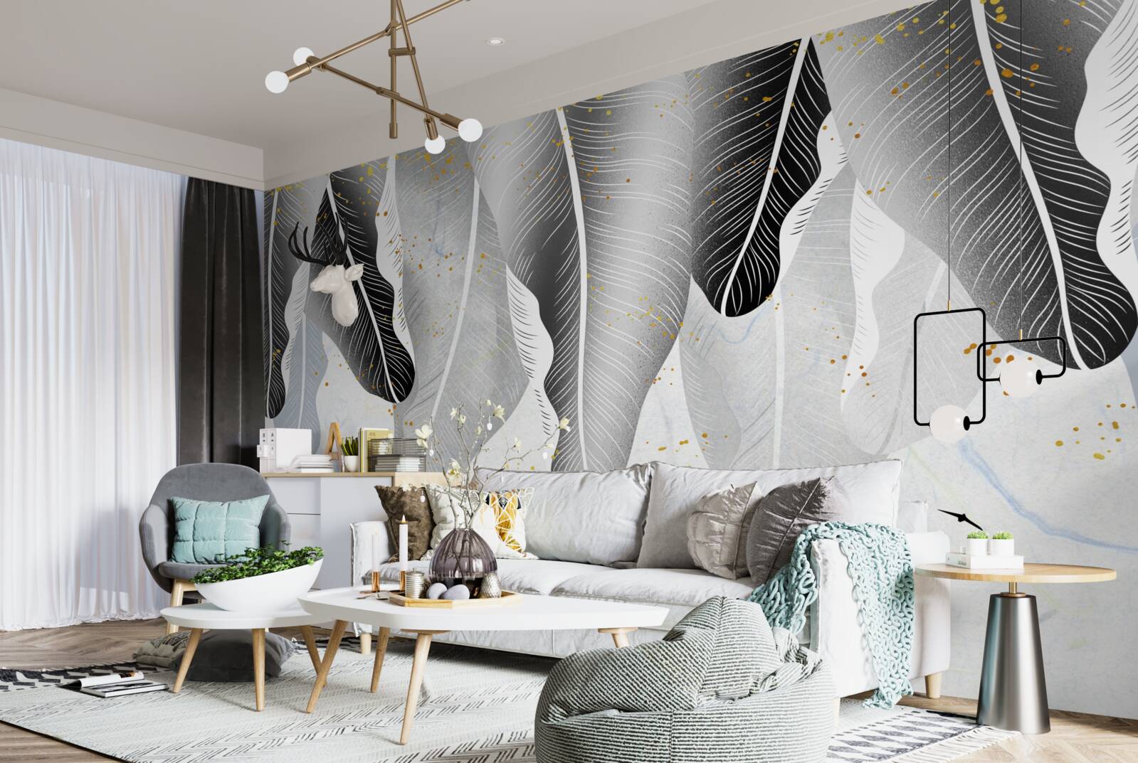 Fototapeta schemat z elementami tropikalnymi