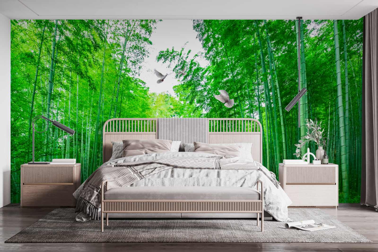 Fototapeta Ścieżka przez zielony las bambusowy