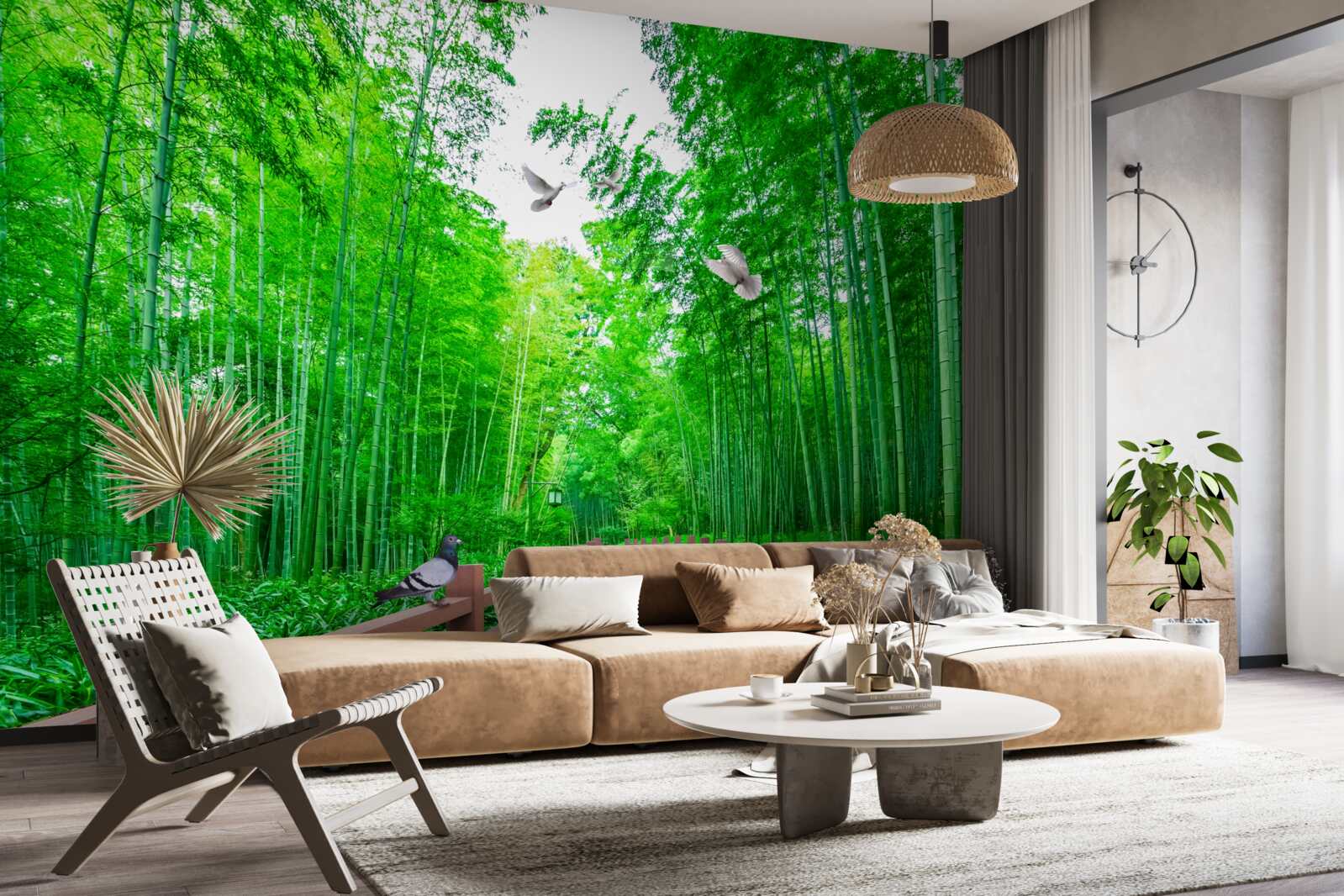 Fototapeta Ścieżka przez zielony las bambusowy