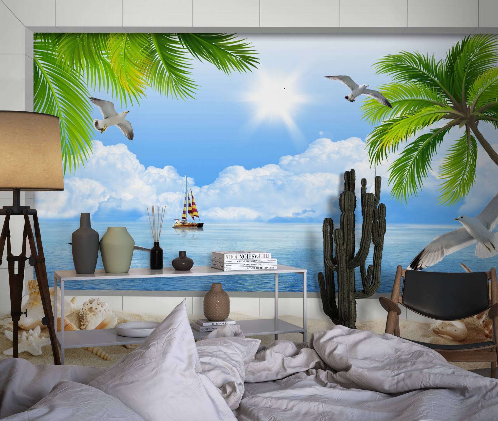 Fototapeta statki na spokojnym morzu