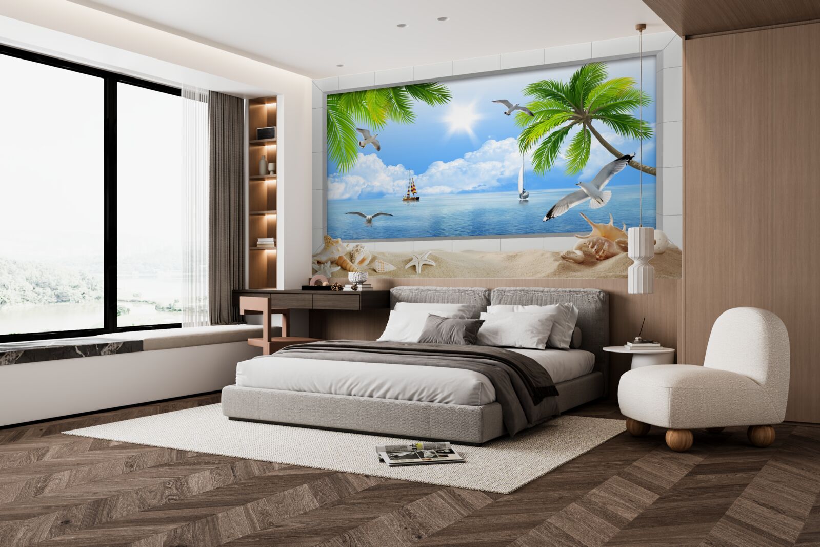 Fototapeta statki na spokojnym morzu