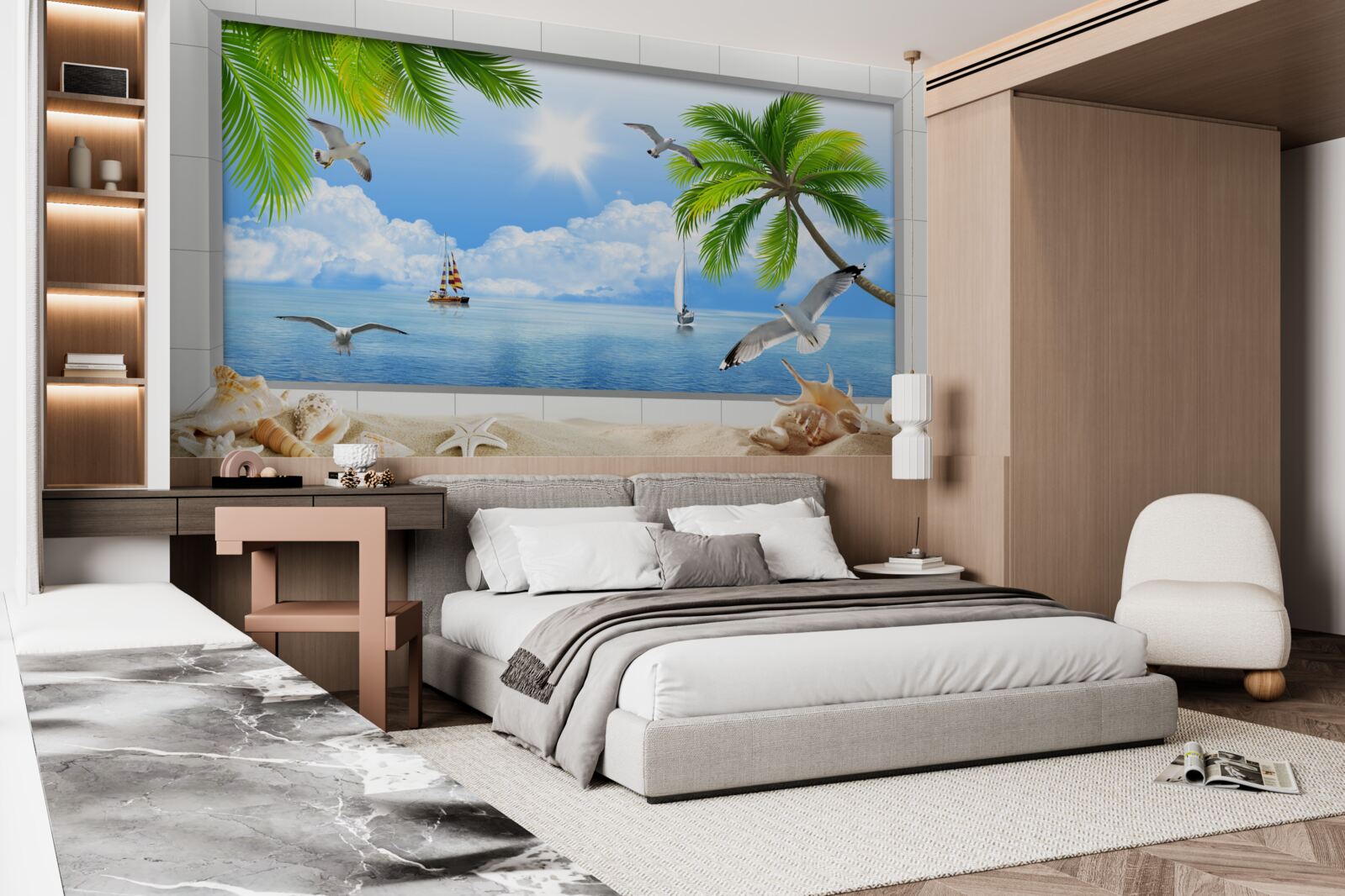 Fototapeta statki na spokojnym morzu