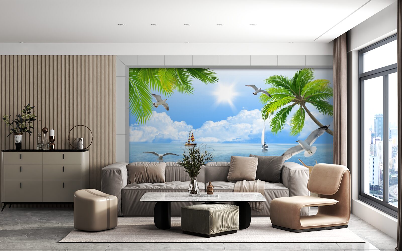 Fototapeta statki na spokojnym morzu