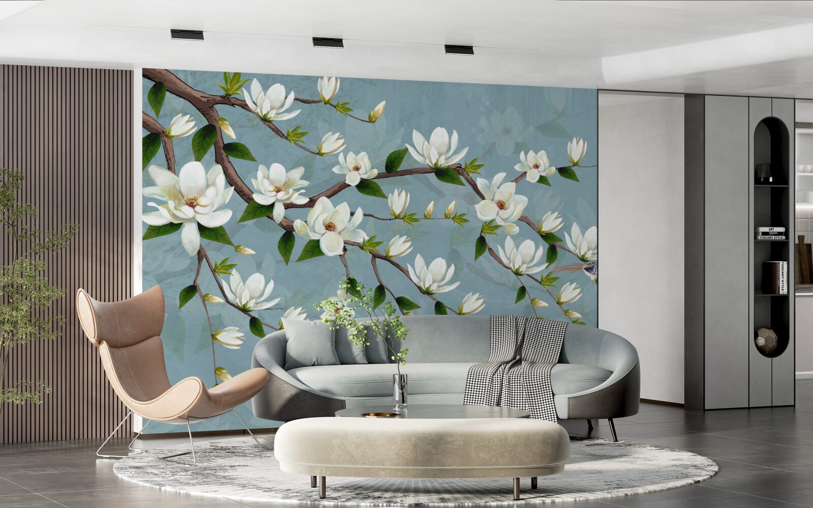 Fototapeta stworzenie ze skrzydłami zbliża się do pąków świetlnych