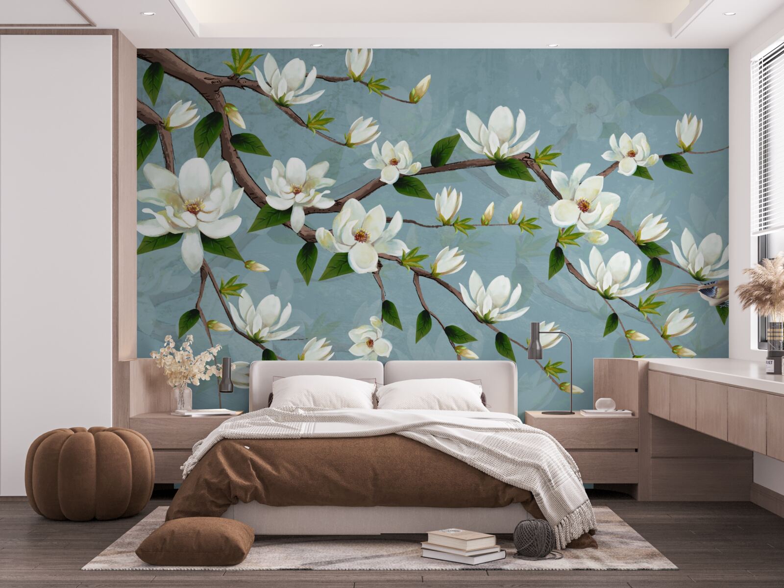 Fototapeta stworzenie ze skrzydłami zbliża się do pąków świetlnych