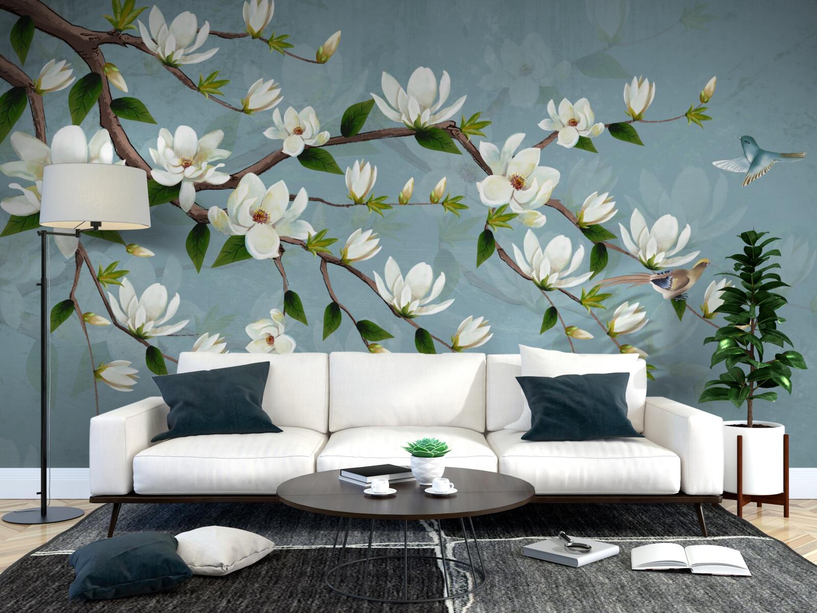 Fototapeta stworzenie ze skrzydłami zbliża się do pąków świetlnych