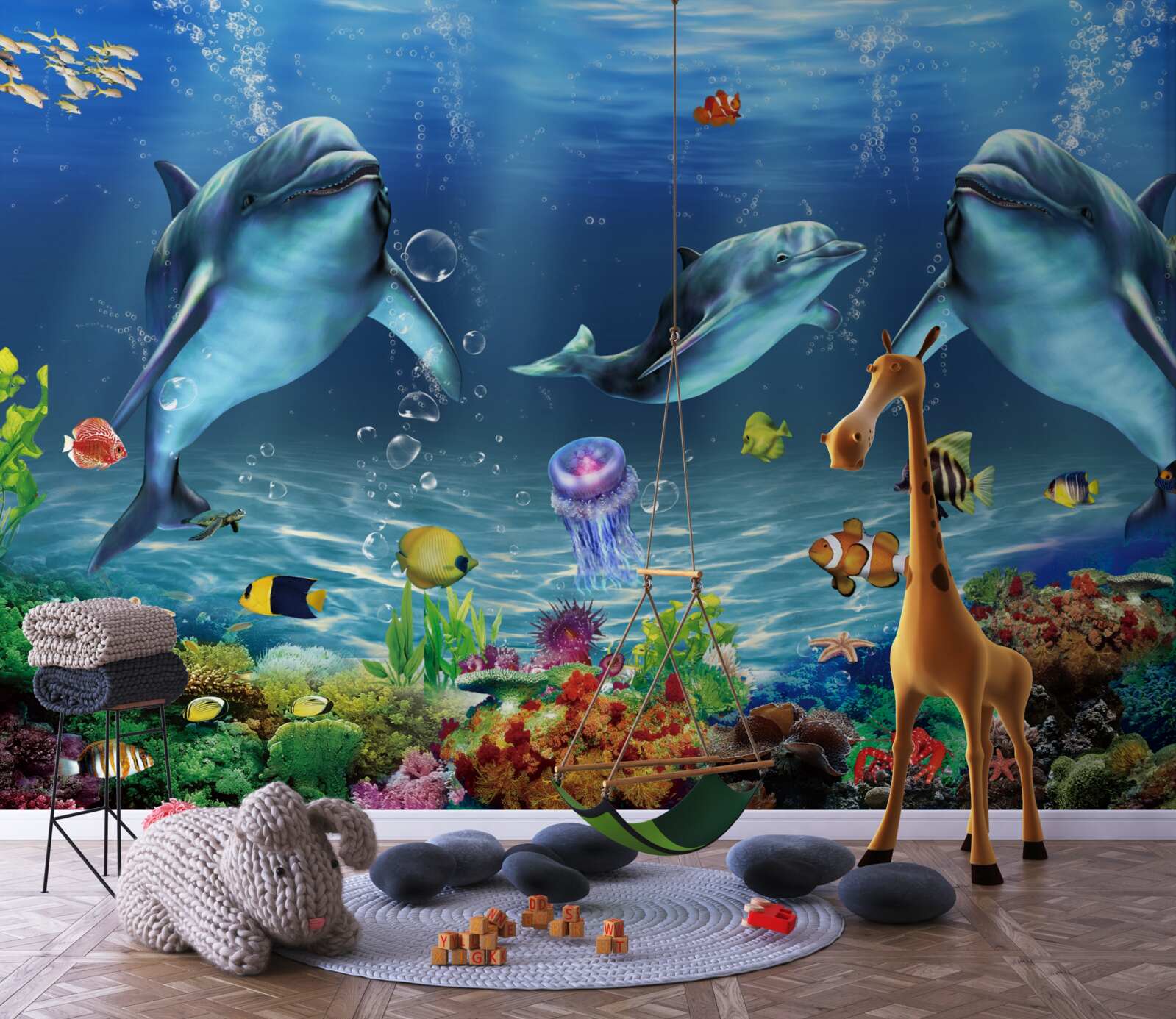 Fototapeta mieszkańcy wody - delfiny