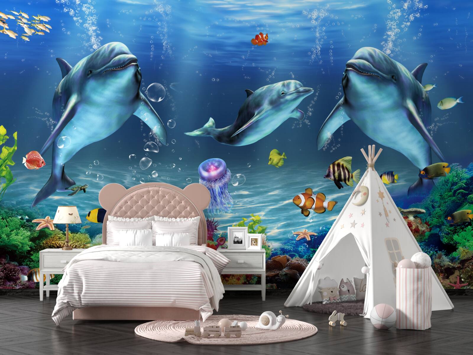 Fototapeta mieszkańcy wody - delfiny