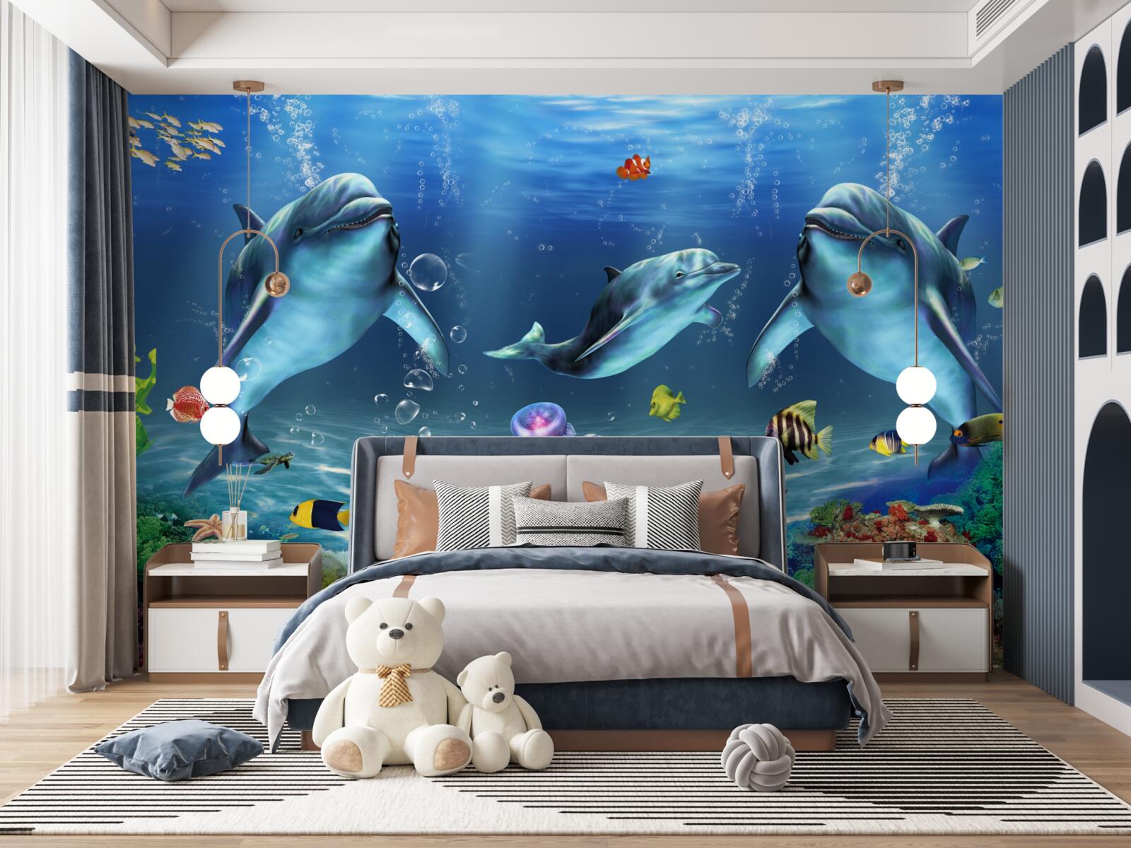 Fototapeta mieszkańcy wody - delfiny