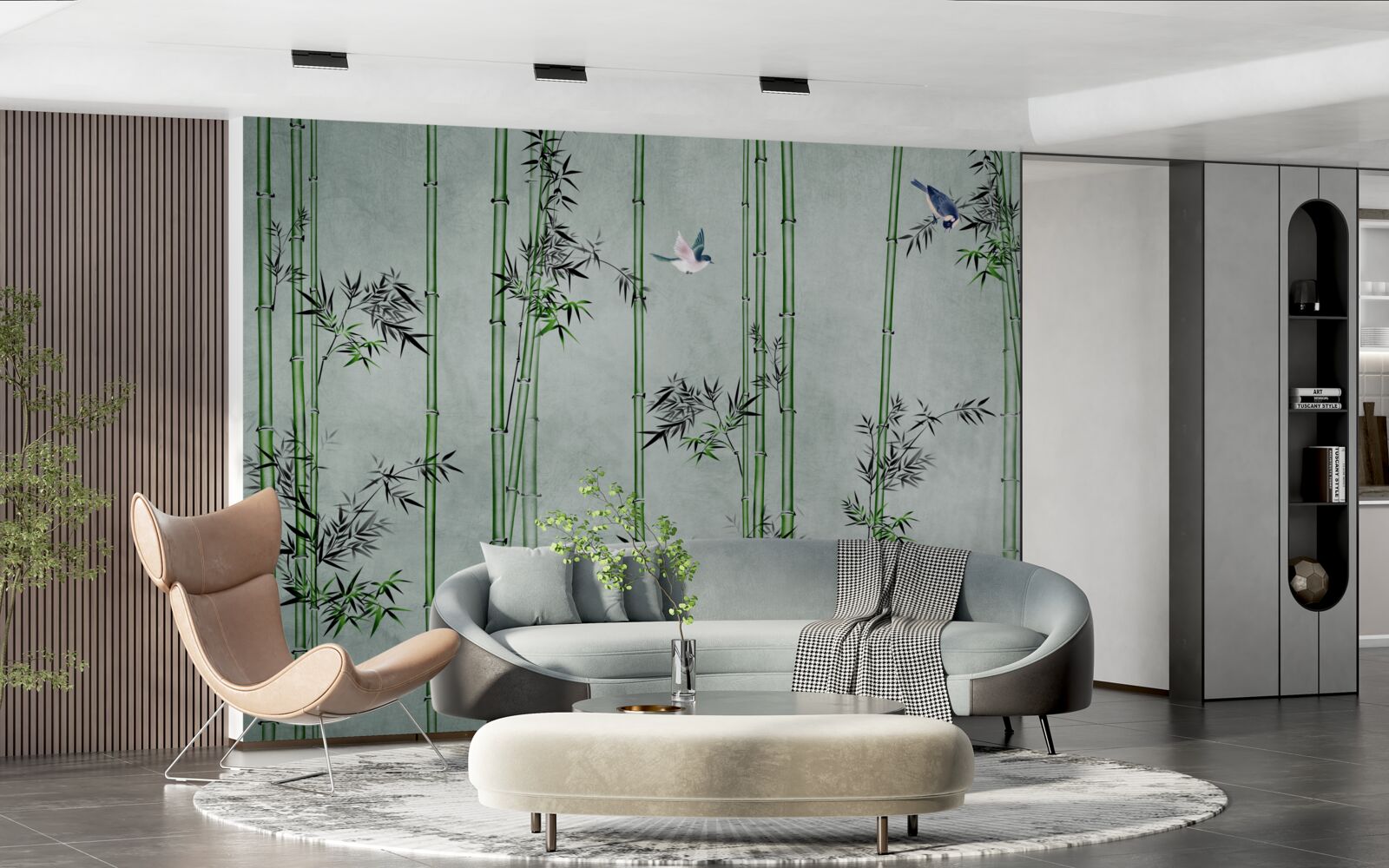 Fototapeta bambusowy las spowija mgła