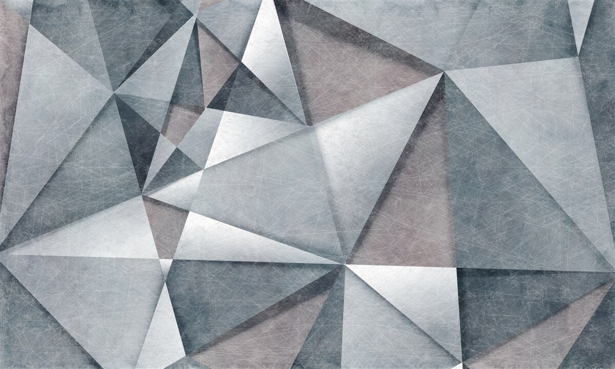 Fototapeta szara abstrakcja składająca się z trójkątów
