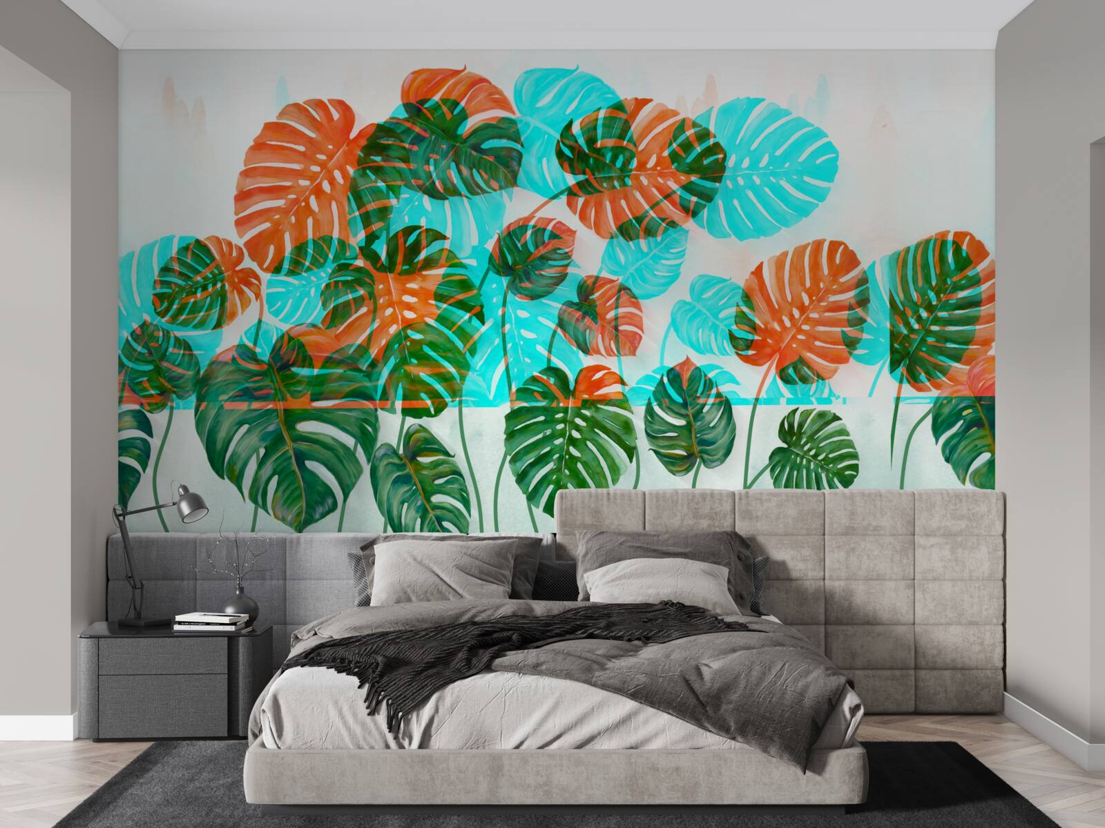 Fototapeta monstera z zielonymi liśćmi