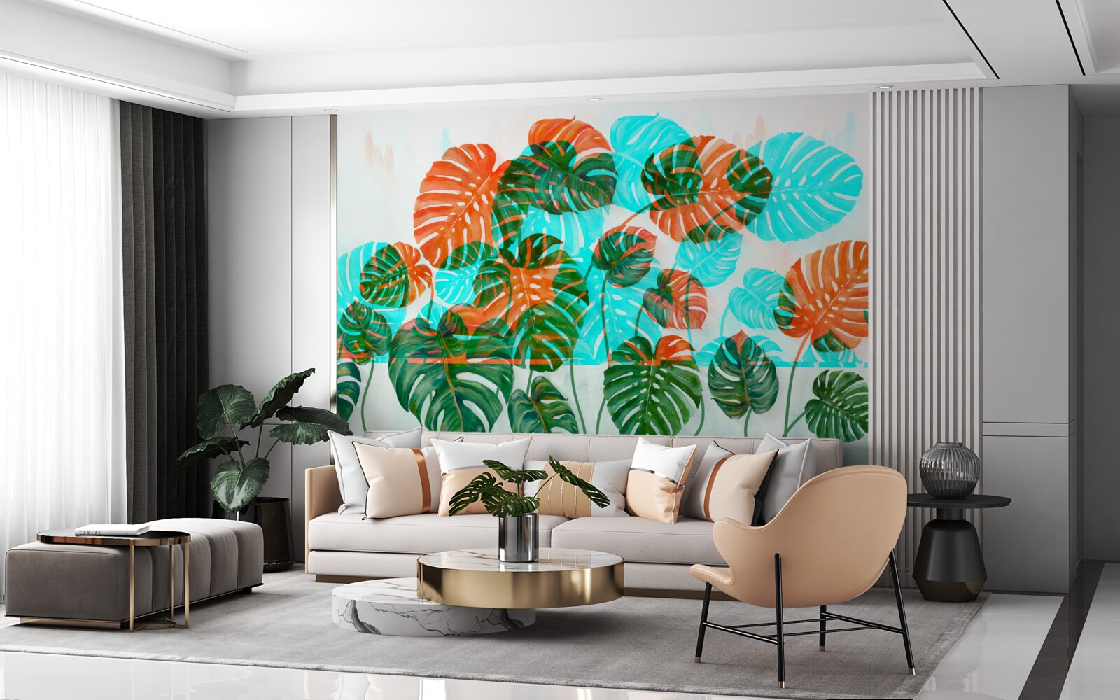 Fototapeta monstera z zielonymi liśćmi