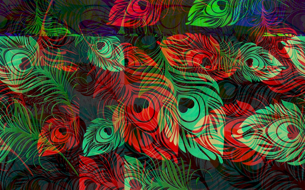 Fototapeta złote pióra o niesamowitej urodzie