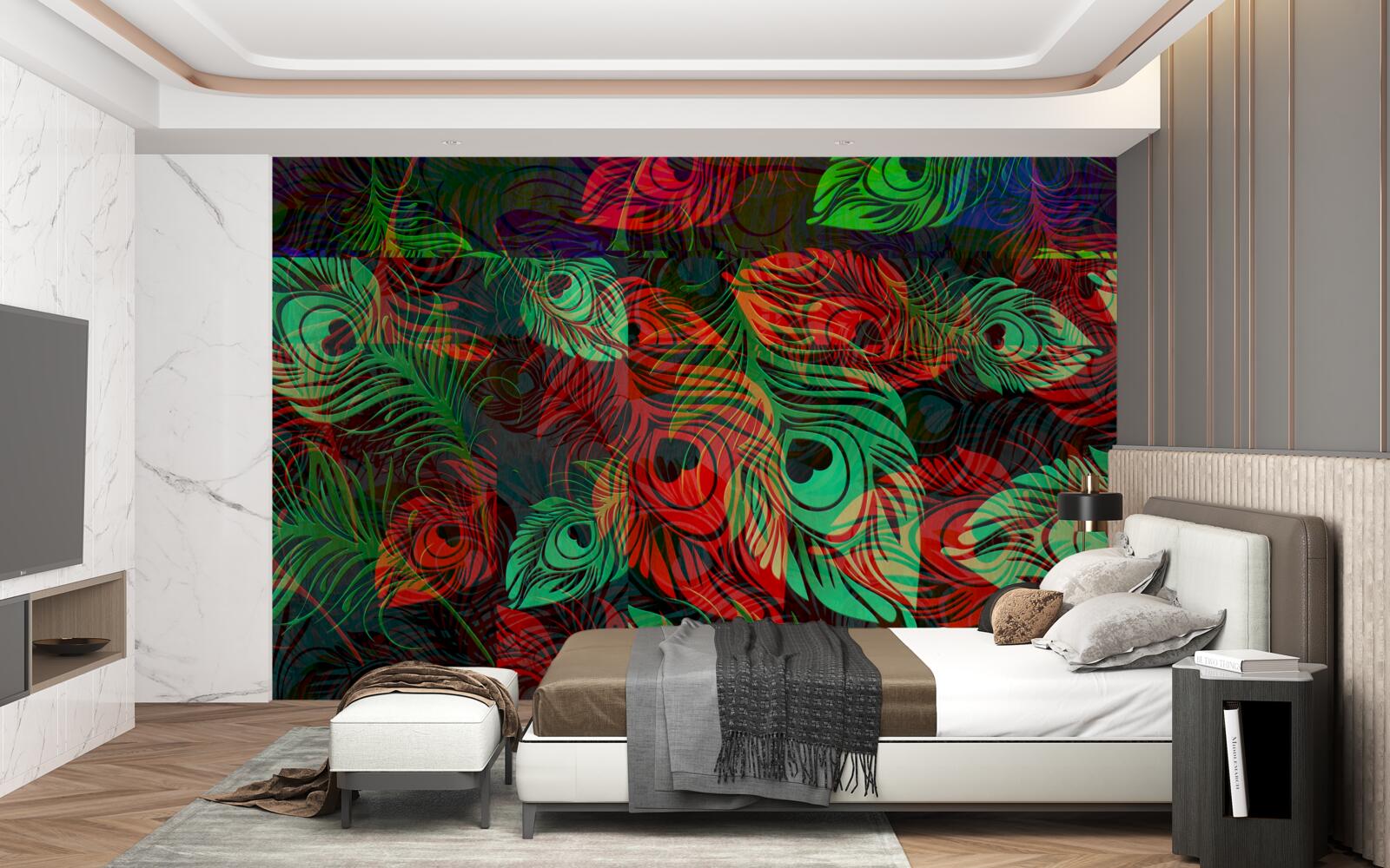 Fototapeta złote pióra o niesamowitej urodzie