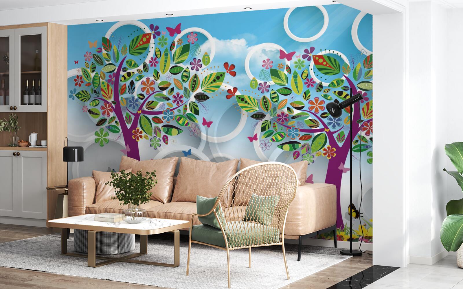 Fototapeta odrobina letnich kolorów na liściach