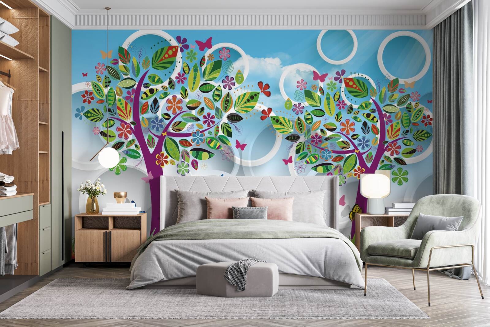 Fototapeta odrobina letnich kolorów na liściach