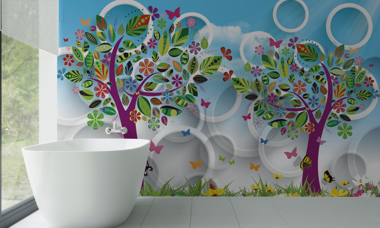 Fototapeta odrobina letnich kolorów na liściach