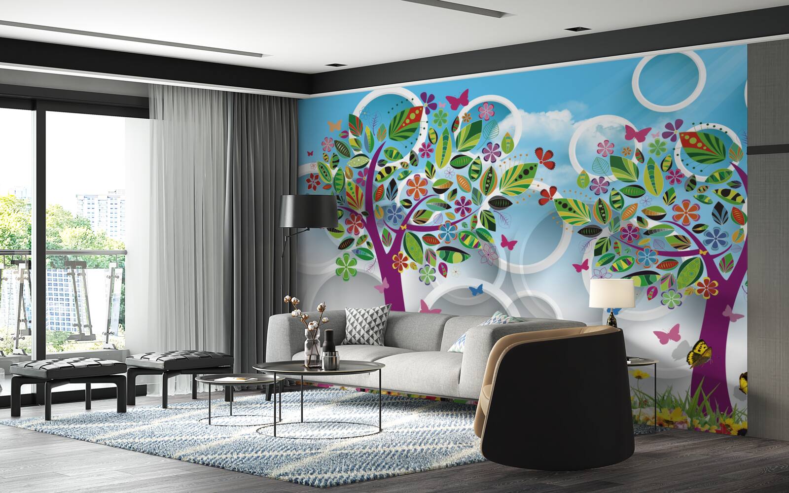 Fototapeta odrobina letnich kolorów na liściach