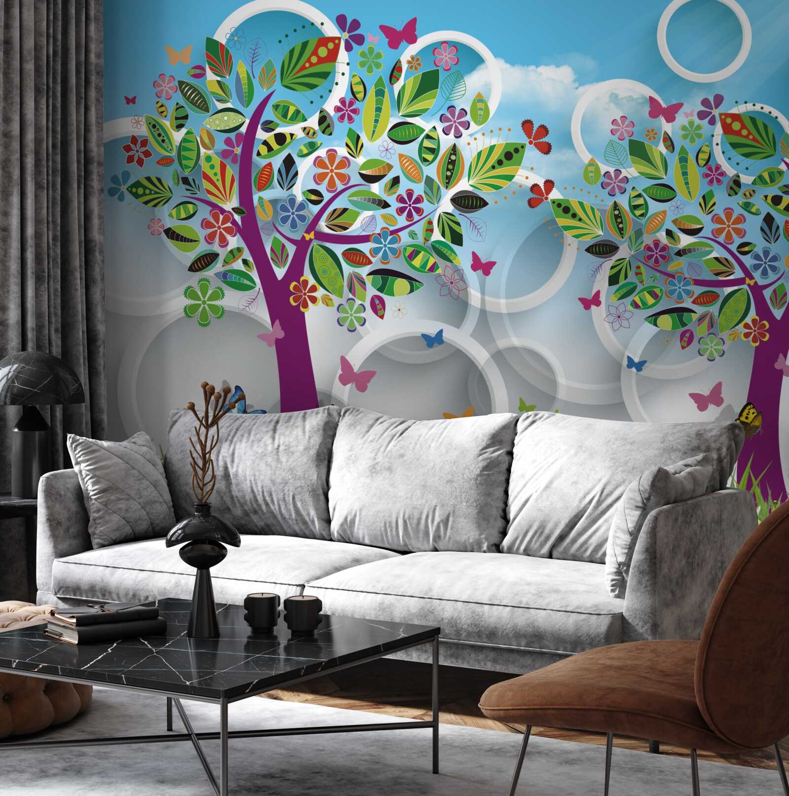 Fototapeta odrobina letnich kolorów na liściach