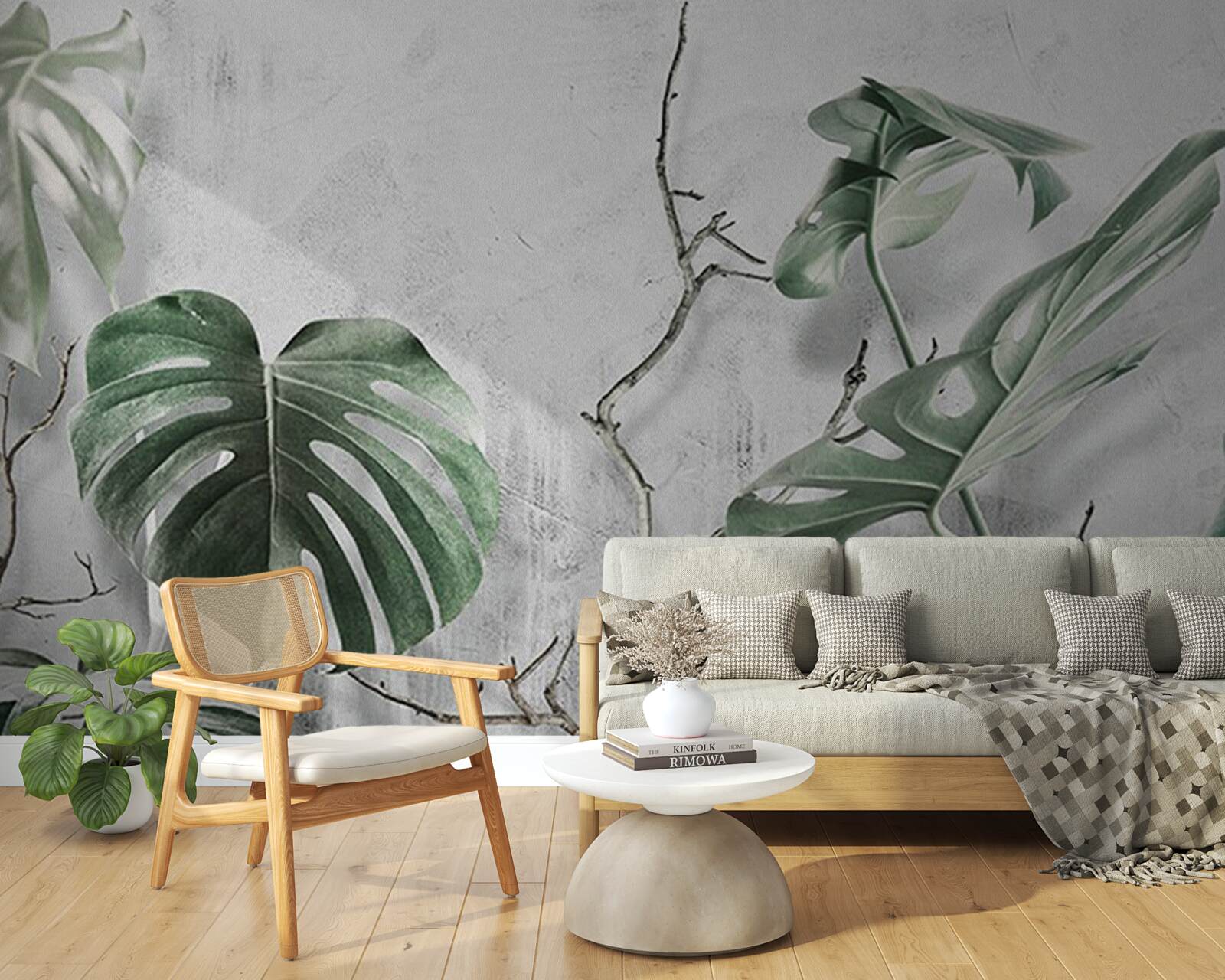 Fototapeta zielone liście monstery są duże