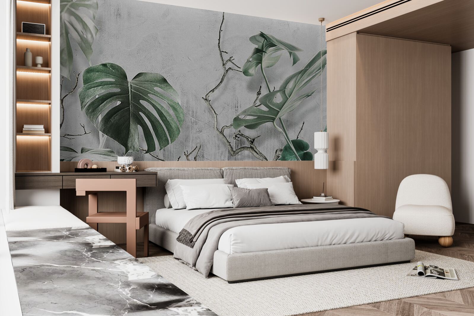 Fototapeta zielone liście monstery są duże