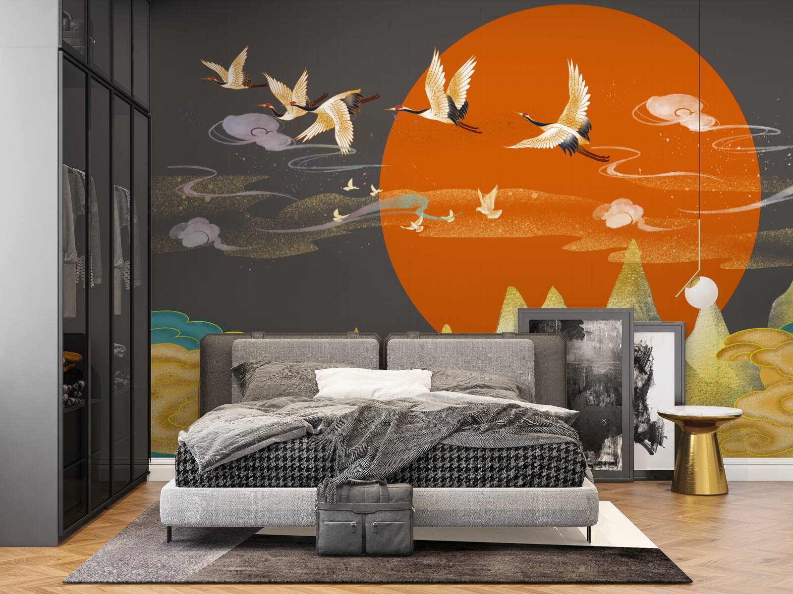 Fototapeta szczyty gór są świadkami odlotu żurawi ze swojego domu