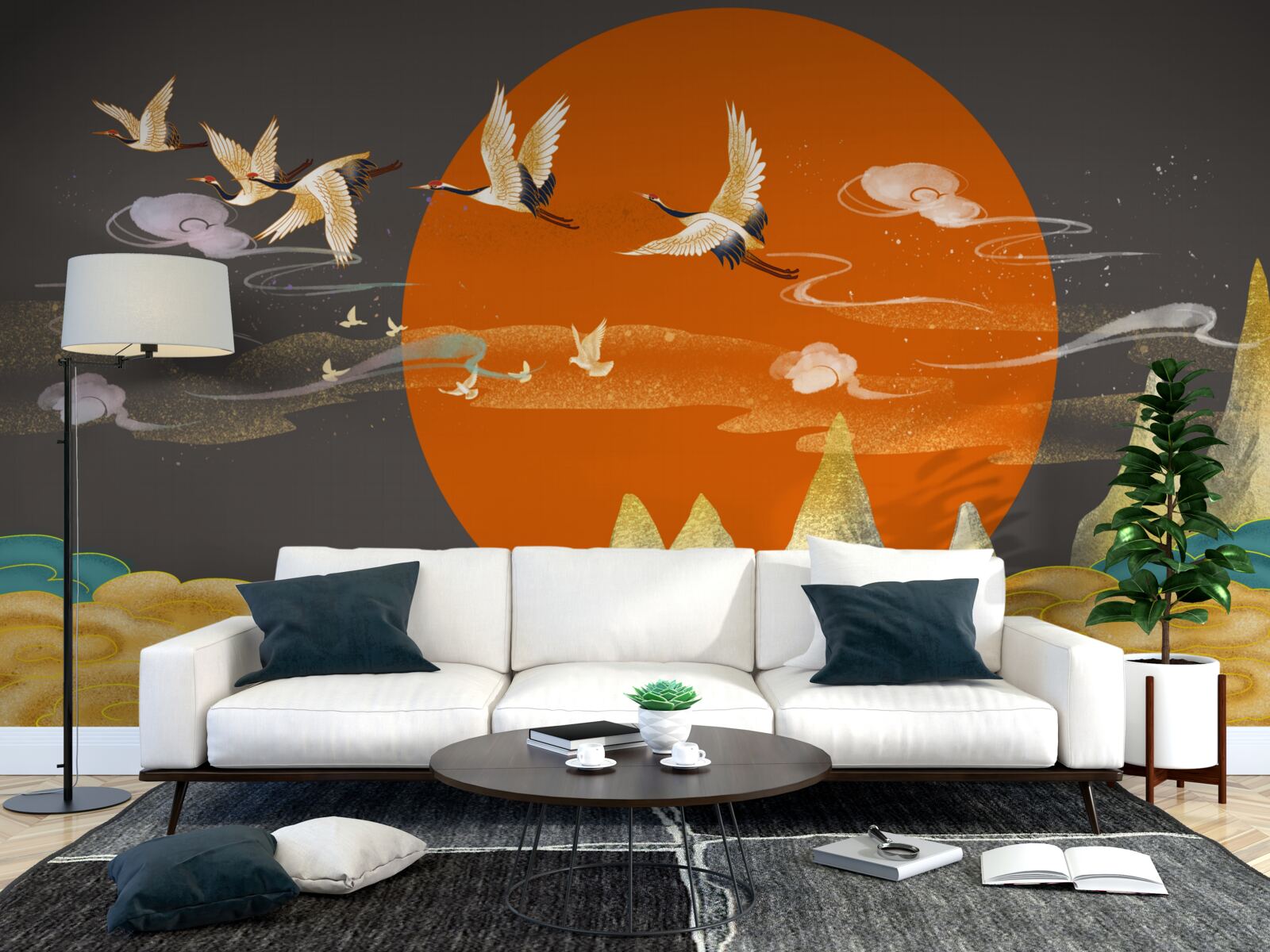 Fototapeta szczyty gór są świadkami odlotu żurawi ze swojego domu