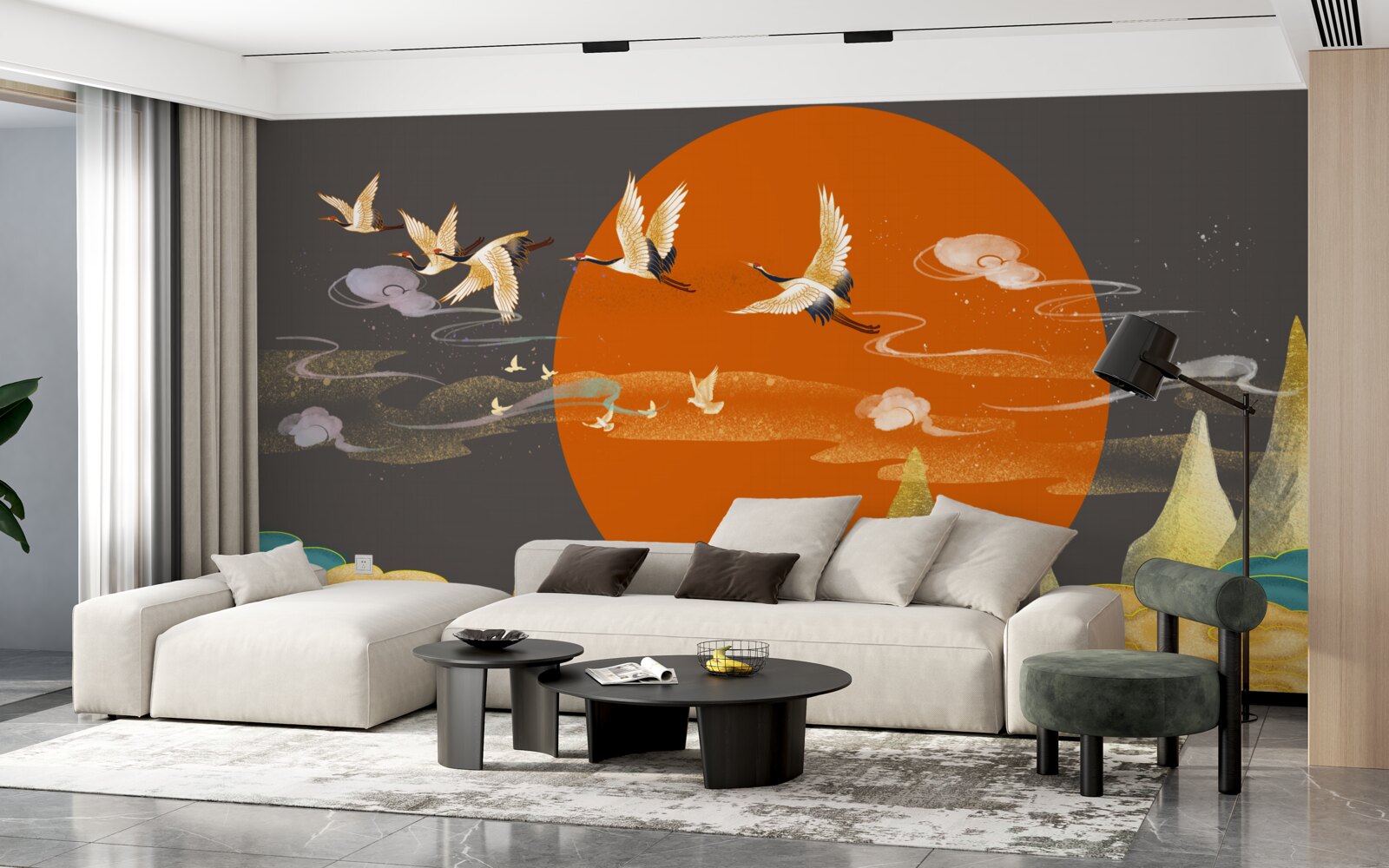 Fototapeta szczyty gór są świadkami odlotu żurawi ze swojego domu