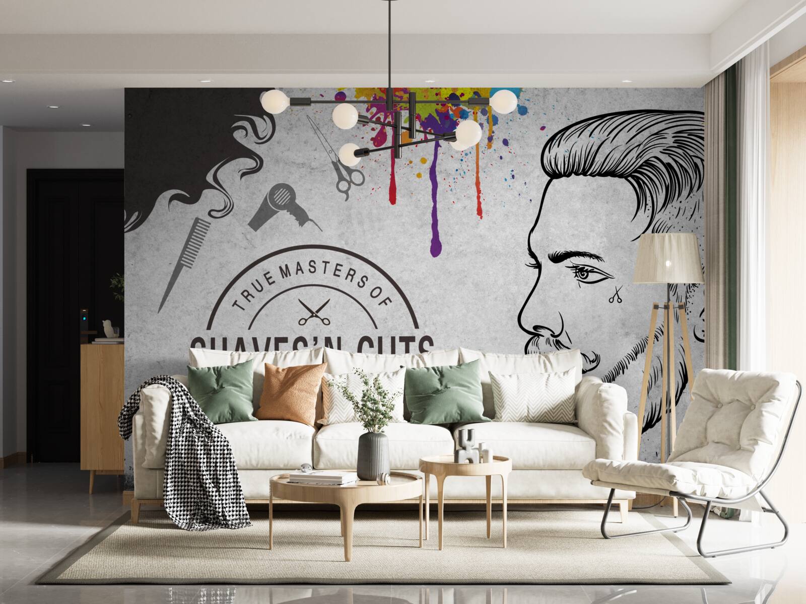 Fototapeta reklama o zakładzie fryzjerskim na ścianie