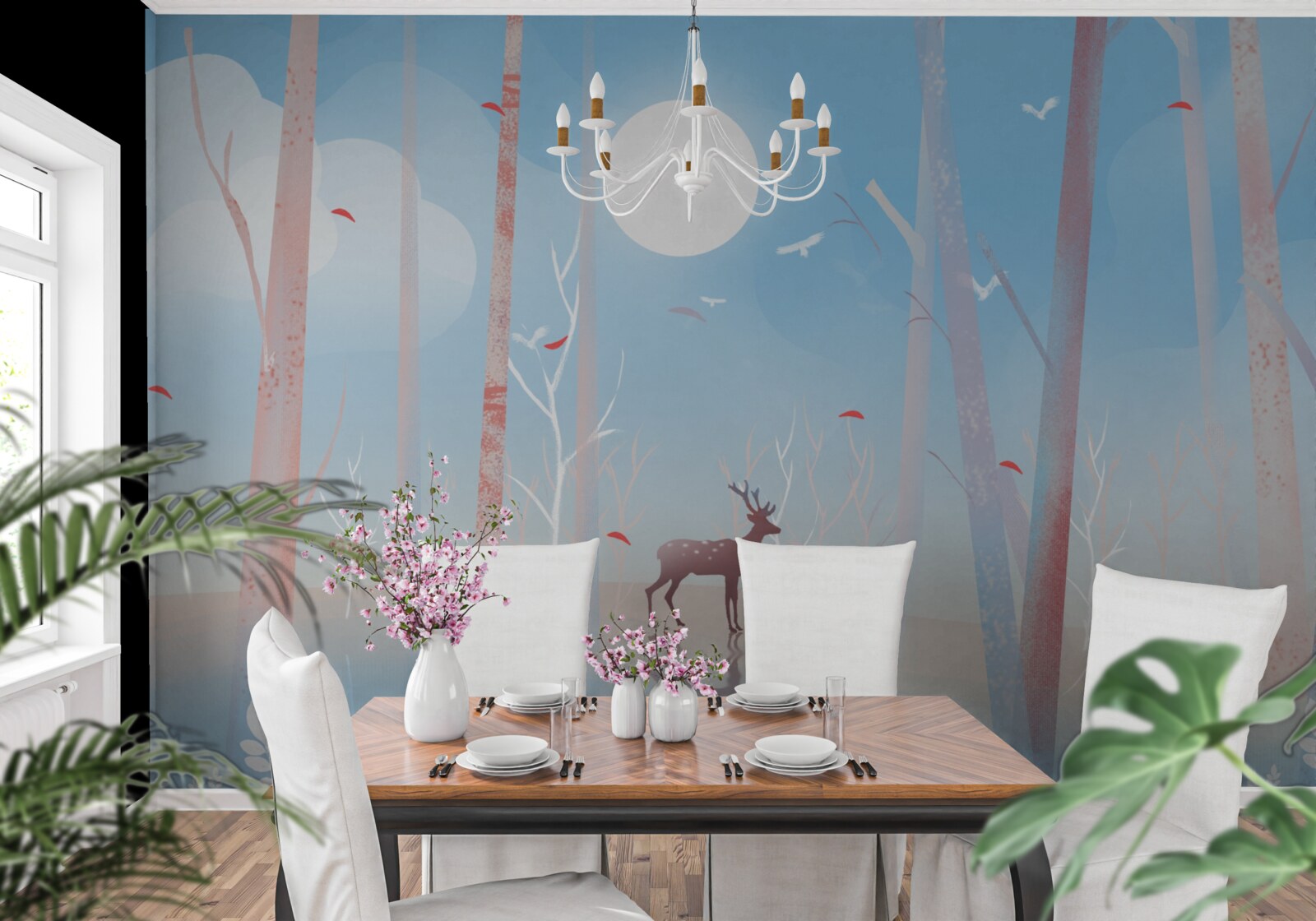 Fototapeta północne zwierzę w lesie wiosną