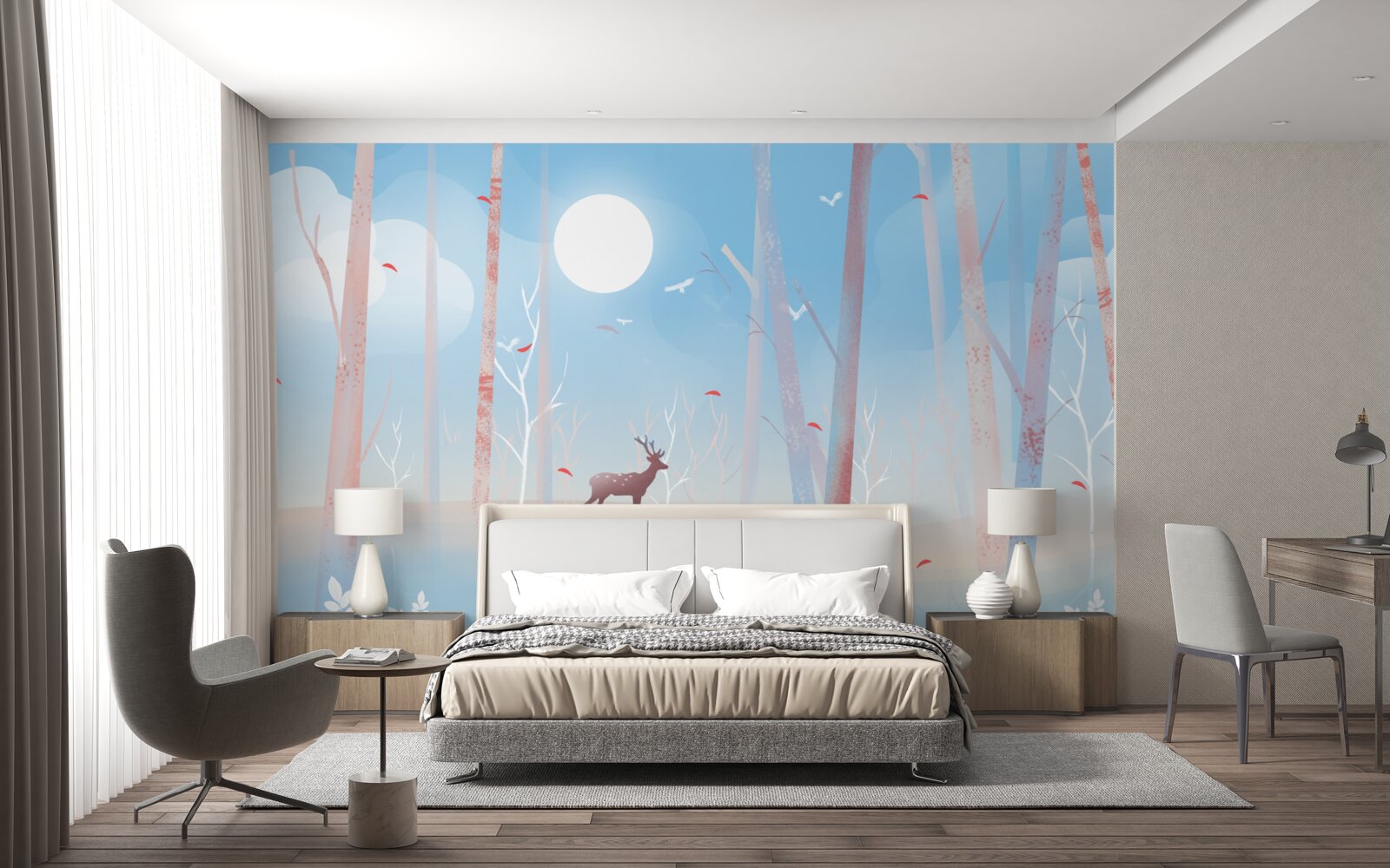 Fototapeta północne zwierzę w lesie wiosną