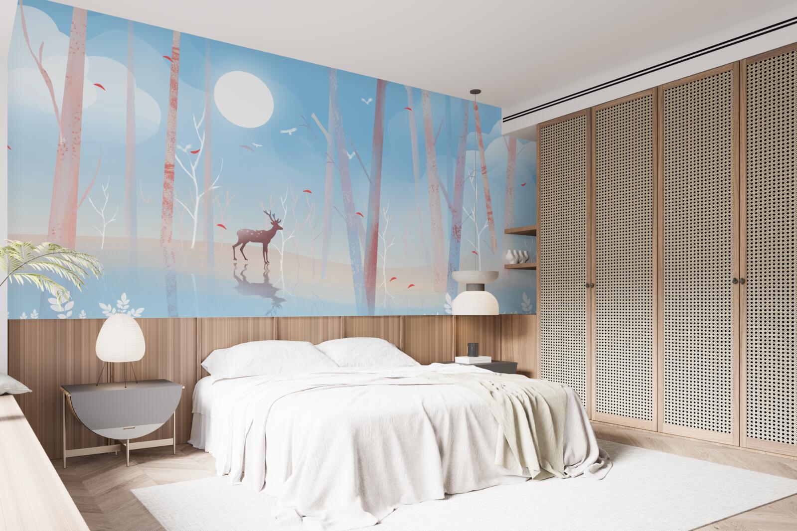 Fototapeta północne zwierzę w lesie wiosną