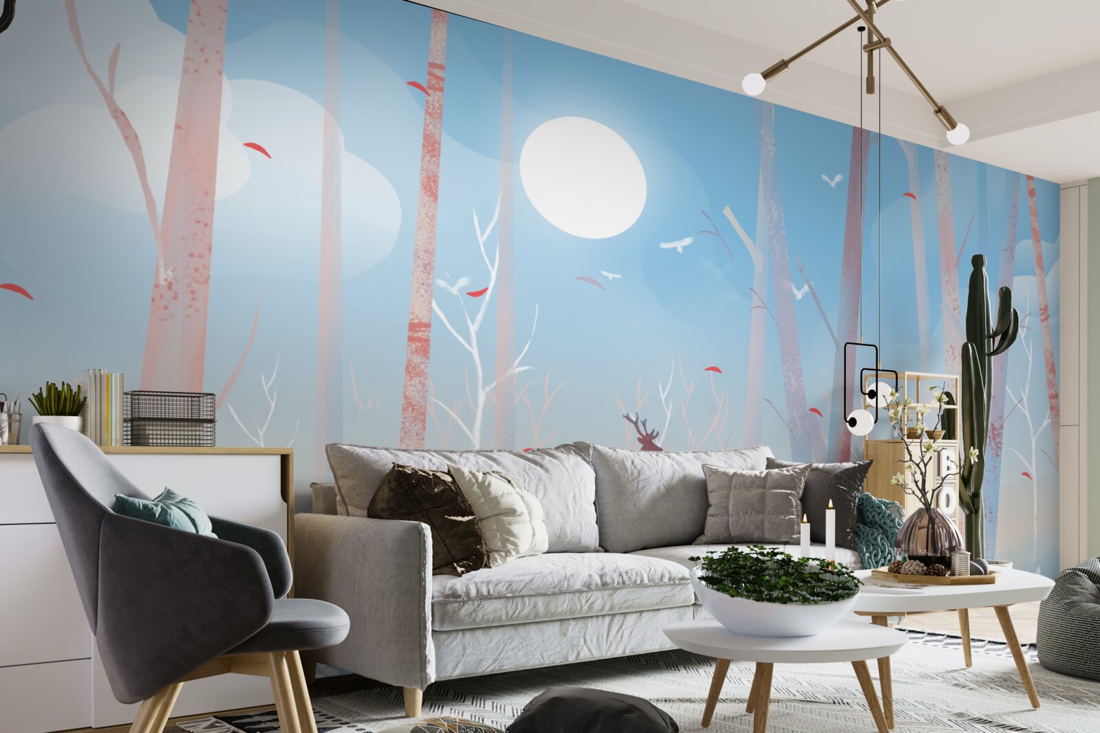 Fototapeta północne zwierzę w lesie wiosną