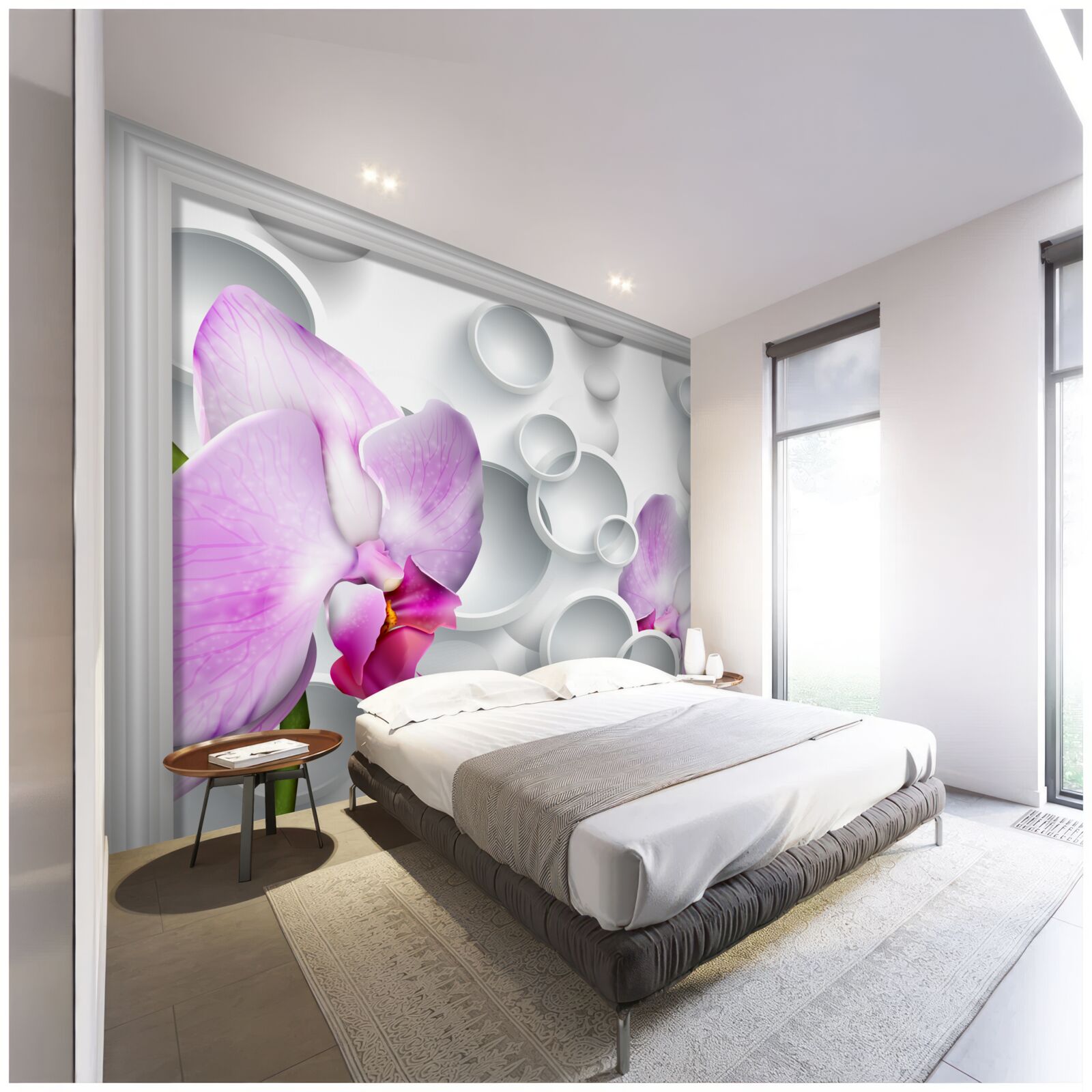 Fototapeta miękka różowa orchidea z pierścieniami