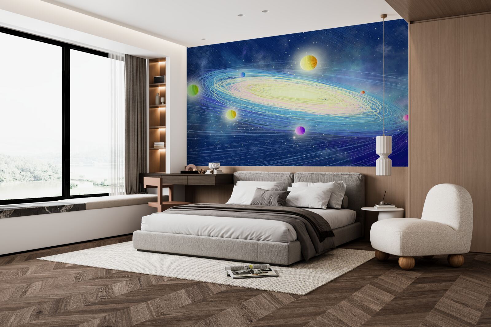 Fototapeta rewolucja planet wokół gwiazdy, którą nazywamy słońcem