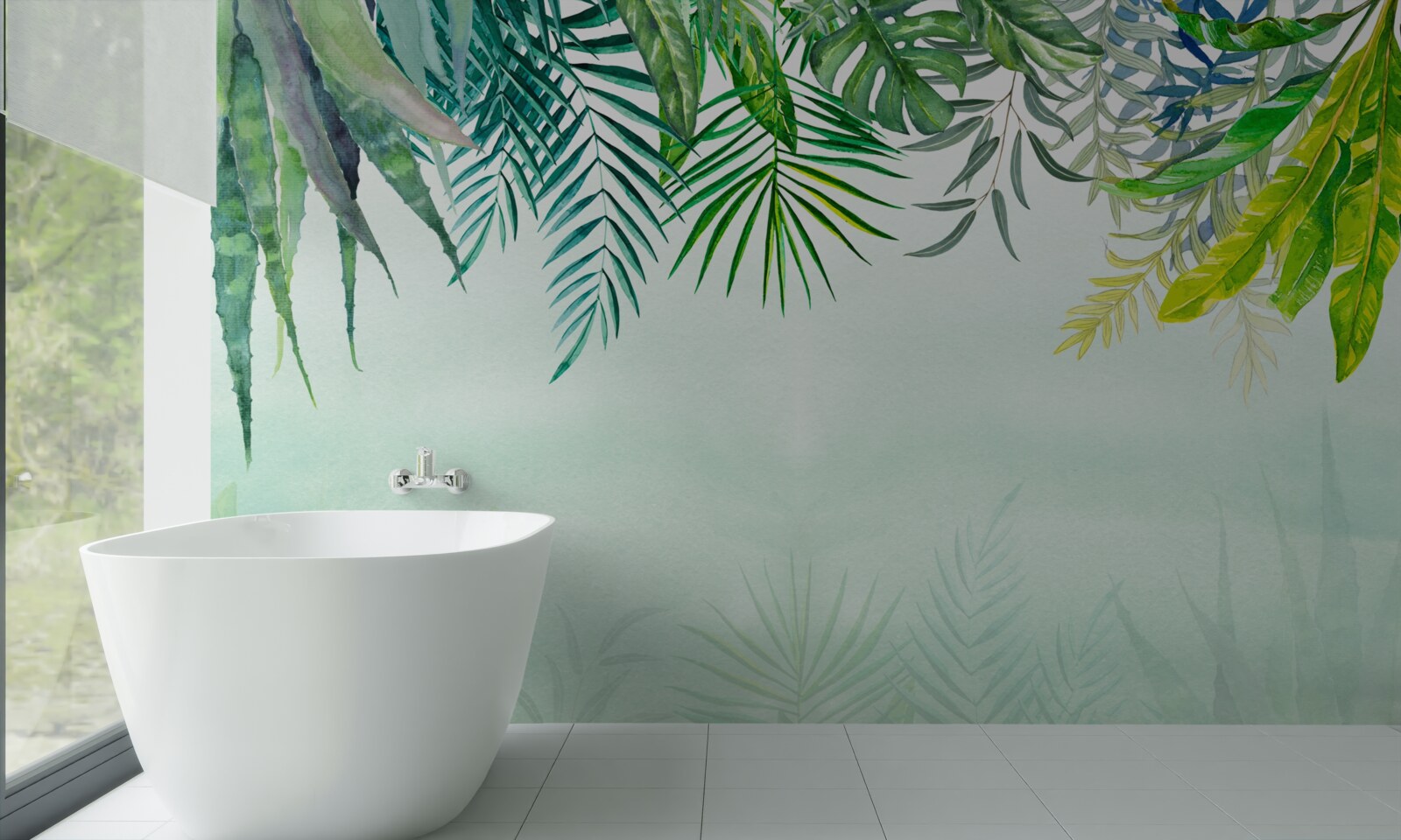 Fototapeta poranna mgła w tropikalnej zieleni