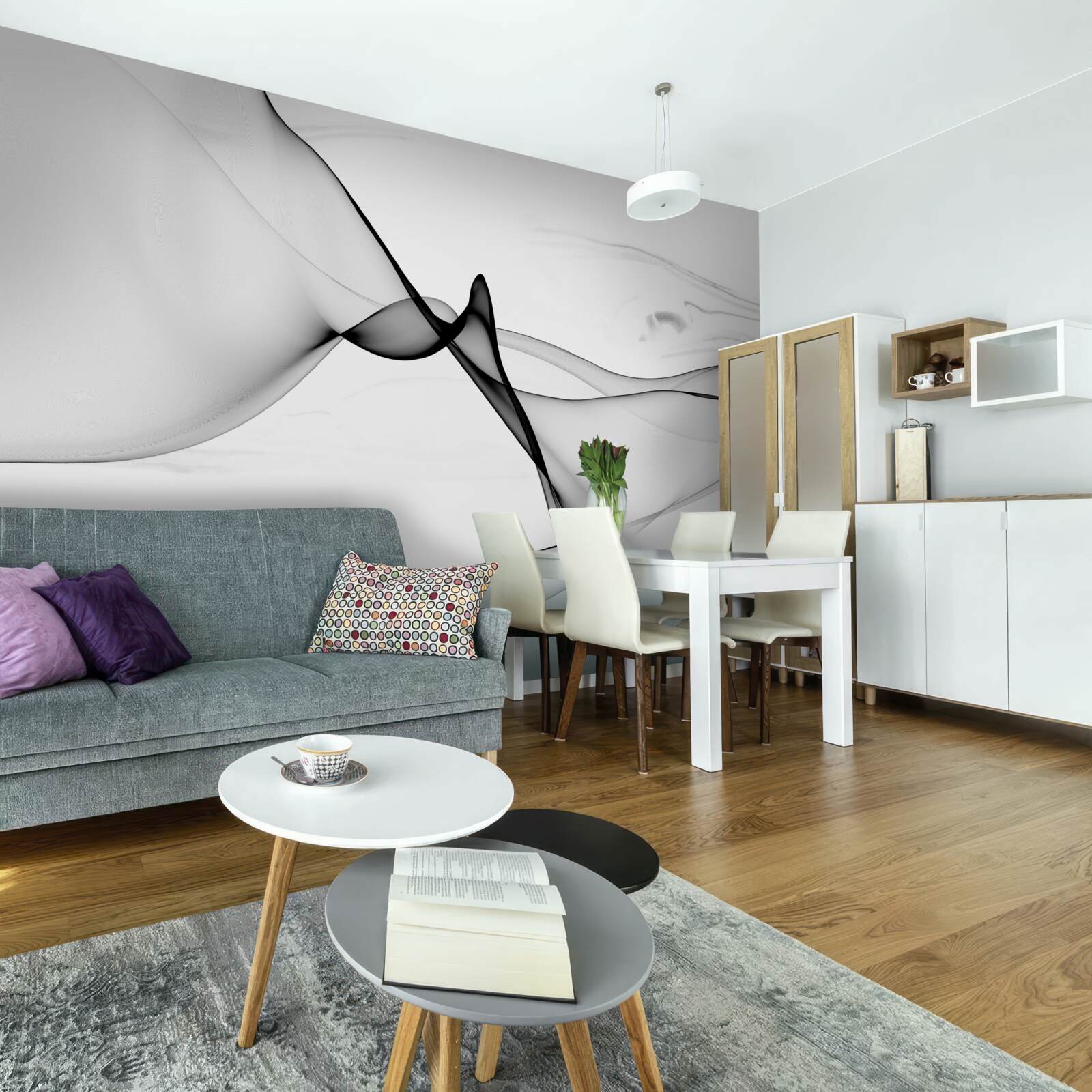 Fototapeta koncepcja białego i czarnego dymu