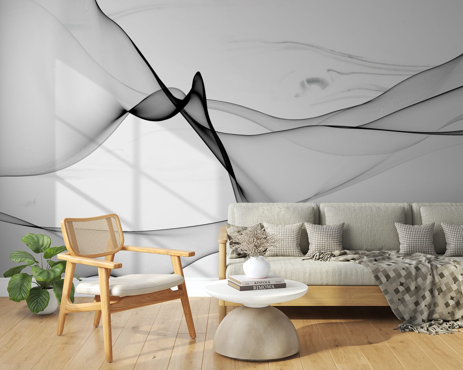 Fototapeta koncepcja białego i czarnego dymu