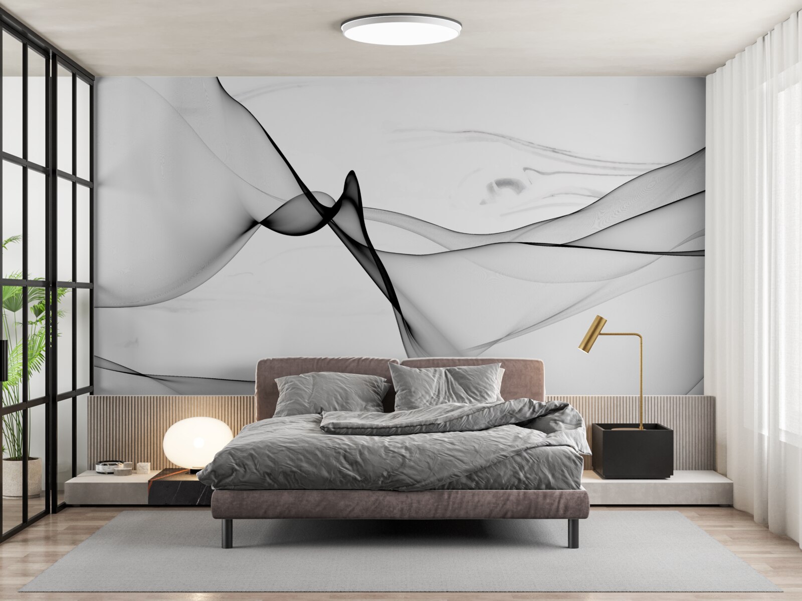 Fototapeta koncepcja białego i czarnego dymu