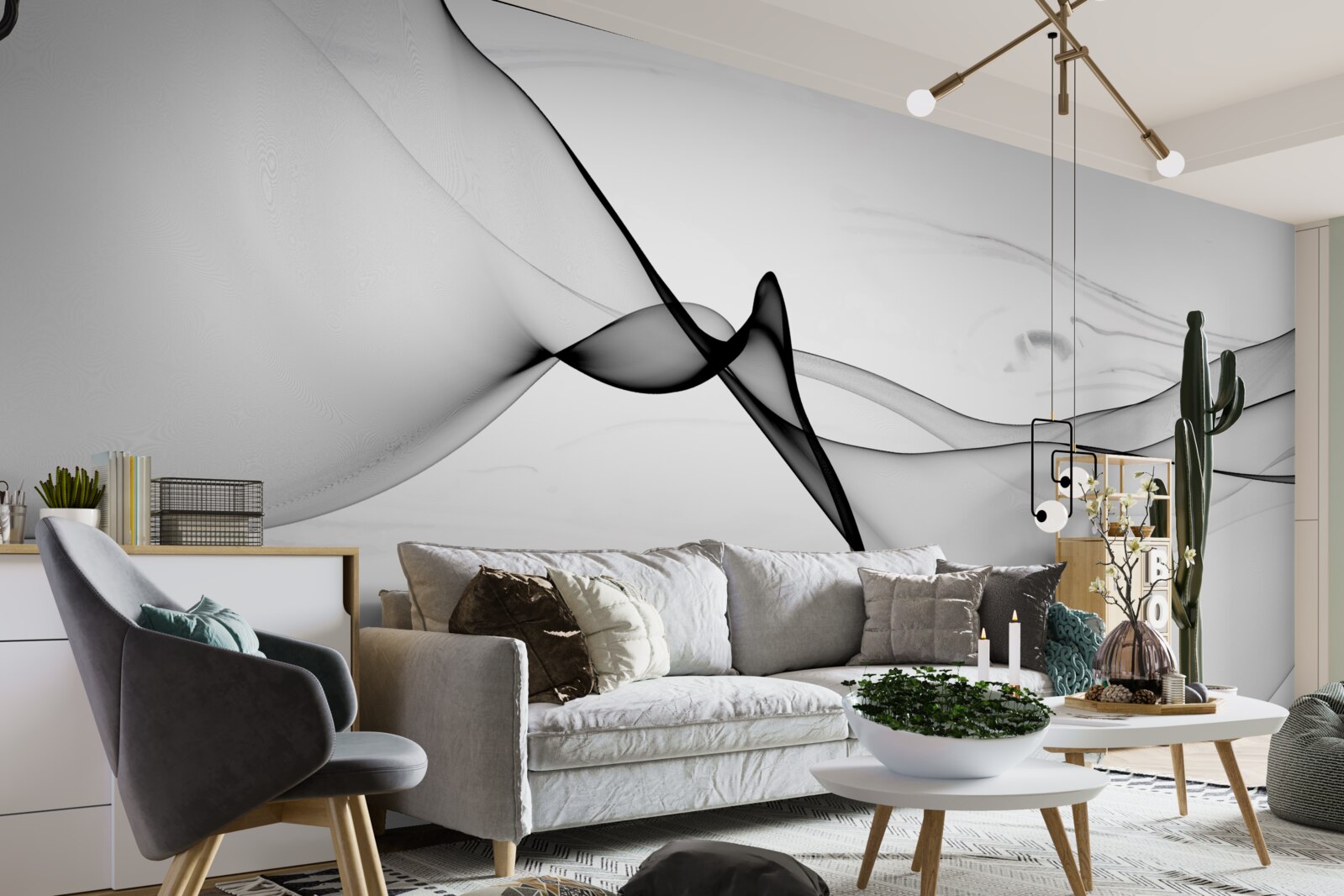 Fototapeta koncepcja białego i czarnego dymu