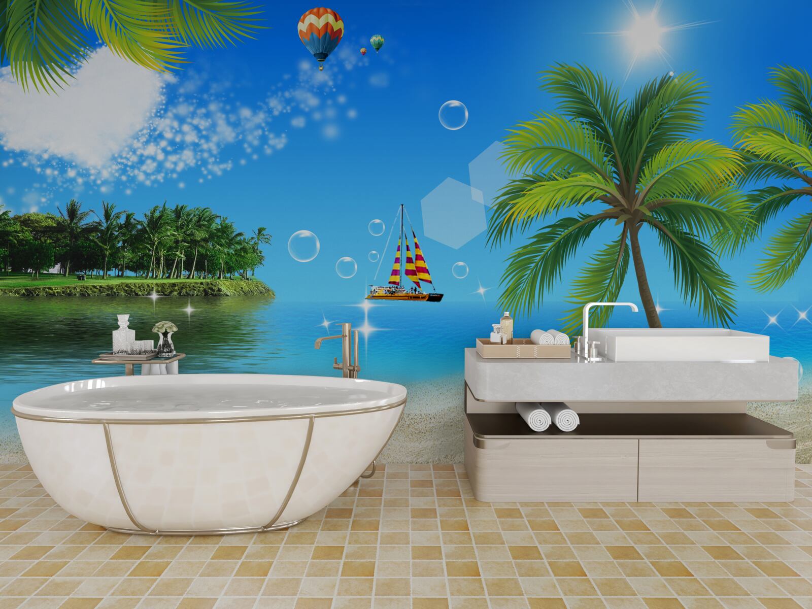 Fototapeta widok na morze i brzeg