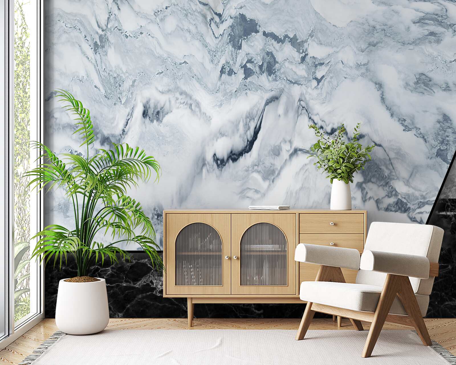 Fototapeta abstrakcja wykonana z białego i czarnego marmuru