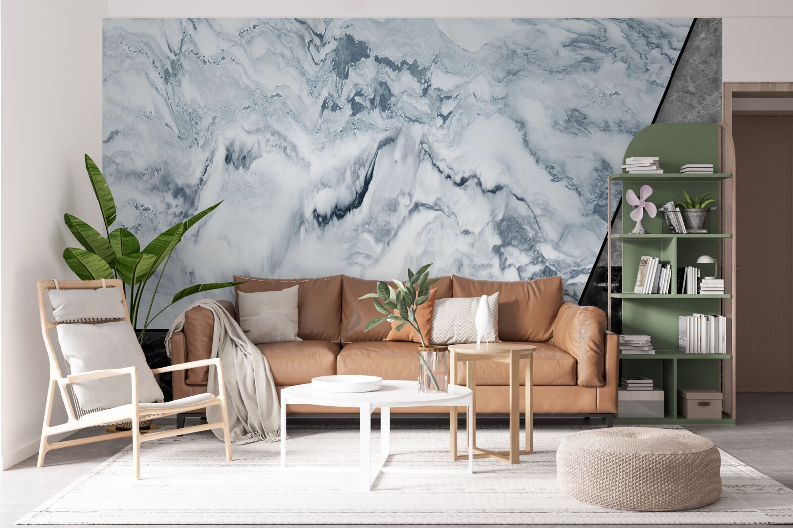 Fototapeta abstrakcja wykonana z białego i czarnego marmuru