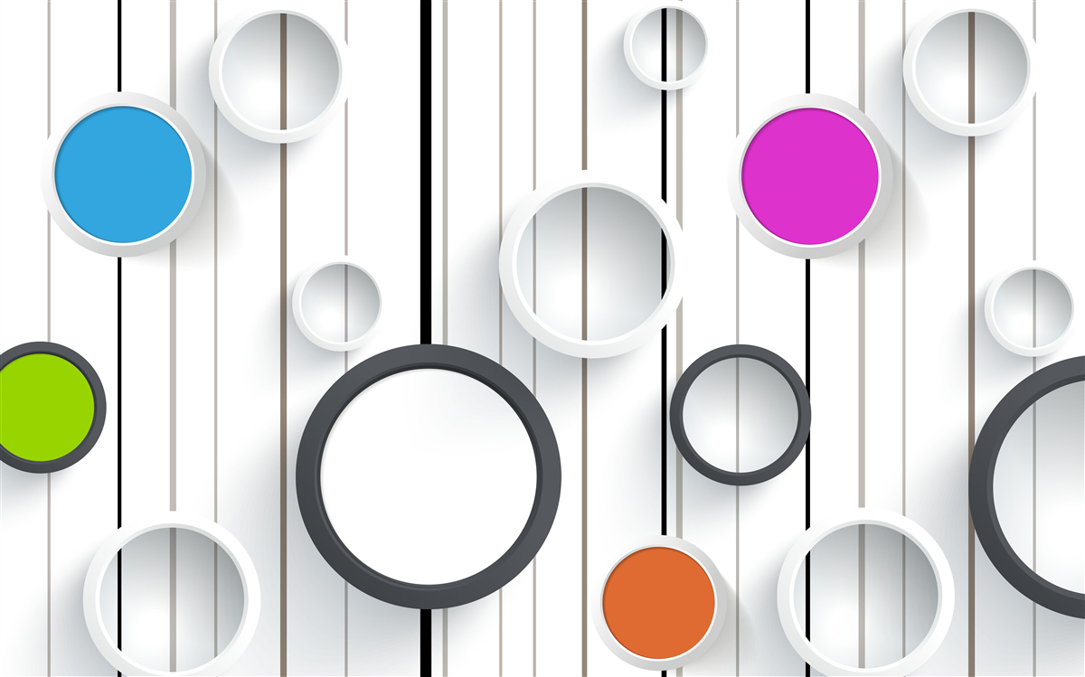 Fototapeta wielokolorowe koła na jasnym parkiecie