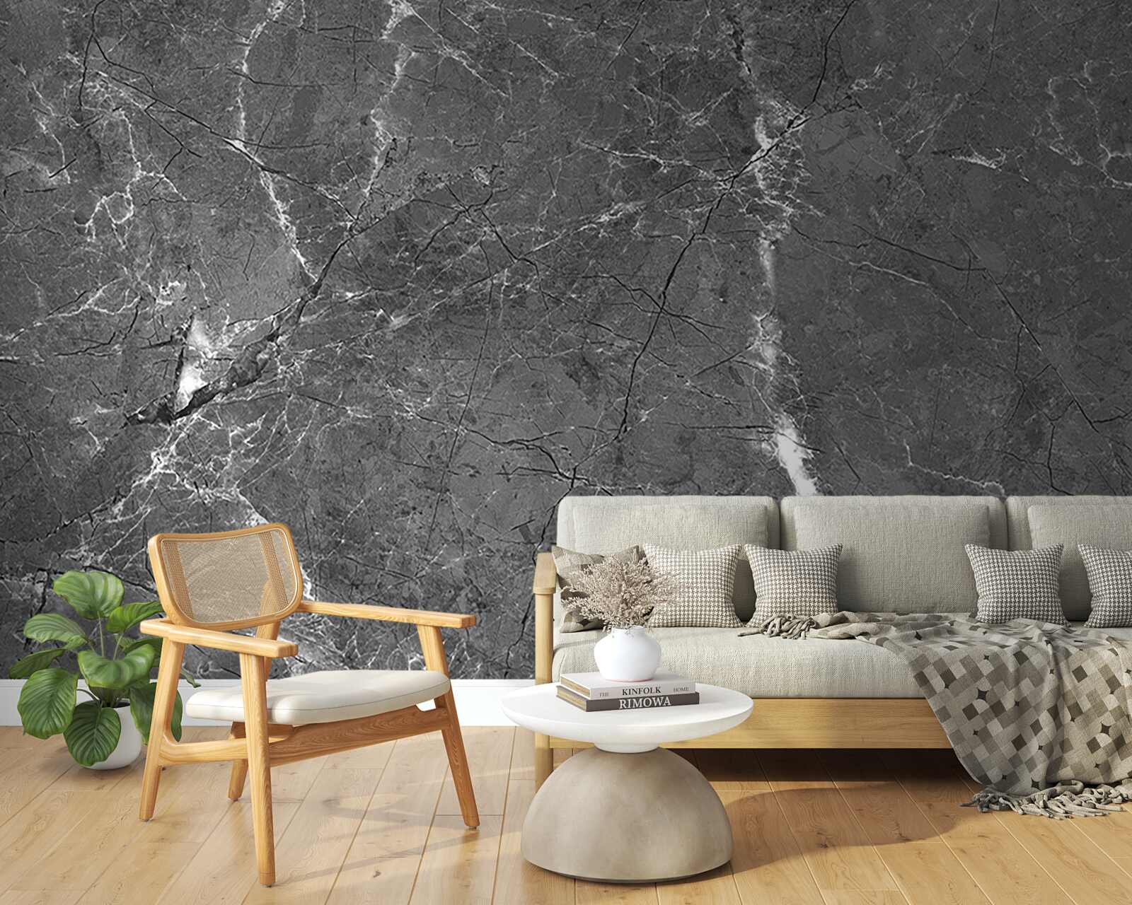 Fototapeta białe krzywe na szarym marmurze