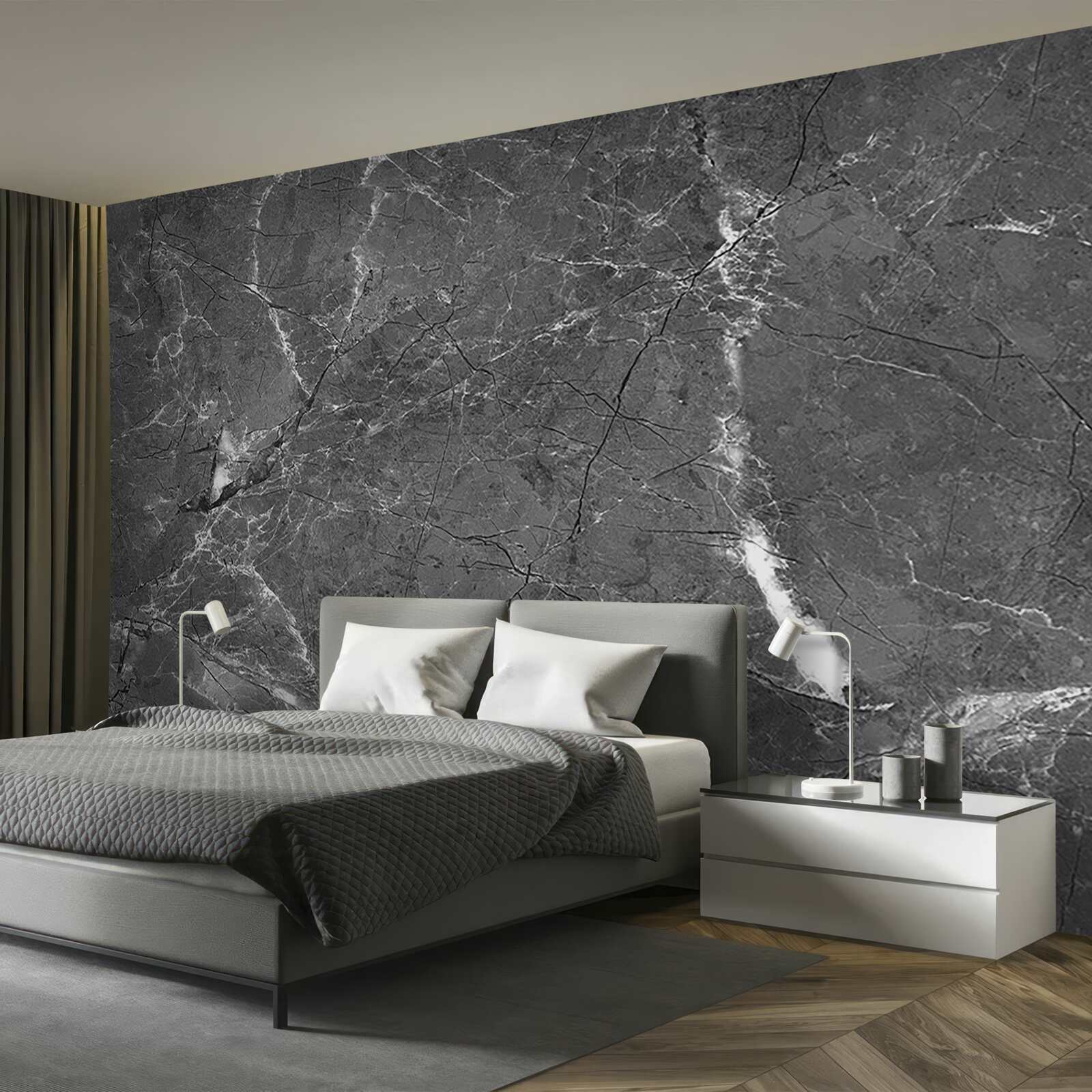 Fototapeta białe krzywe na szarym marmurze