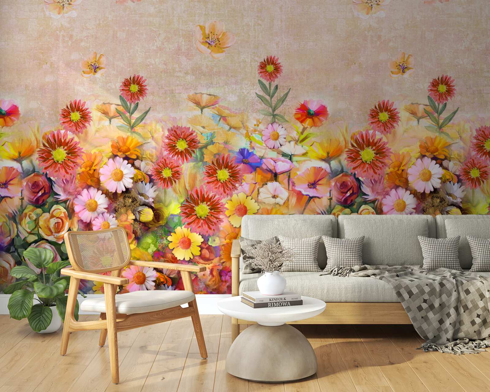 Fototapeta kolorowe kwiaty różnych typów