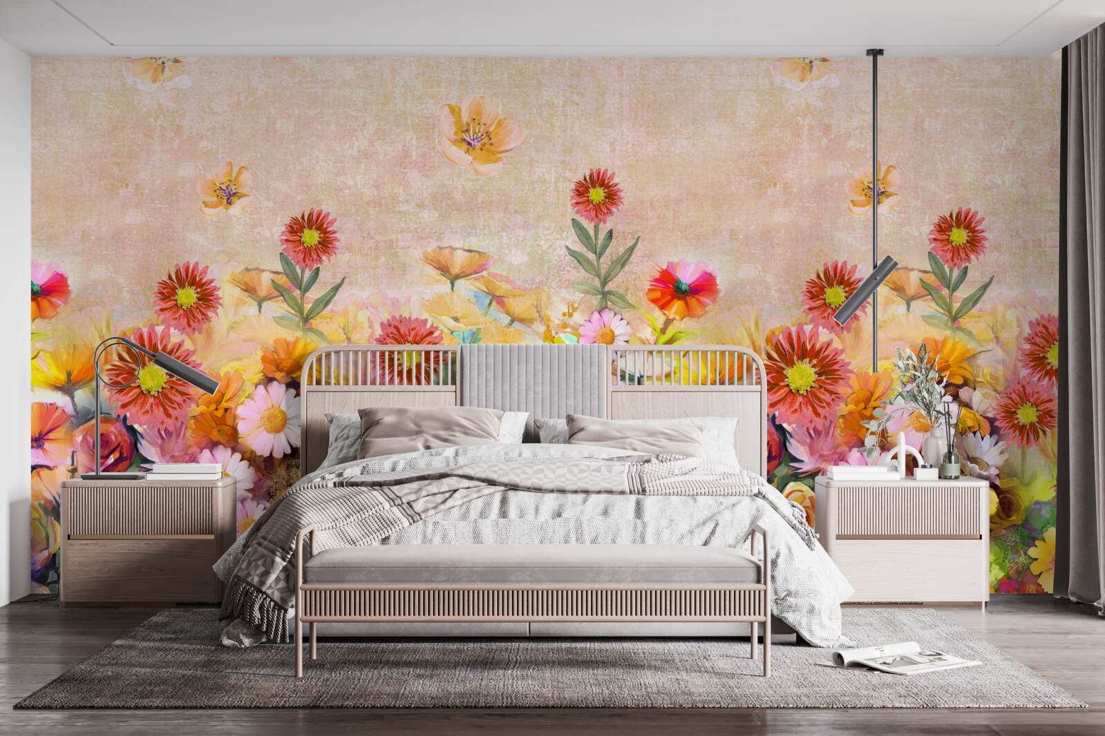 Fototapeta kolorowe kwiaty różnych typów