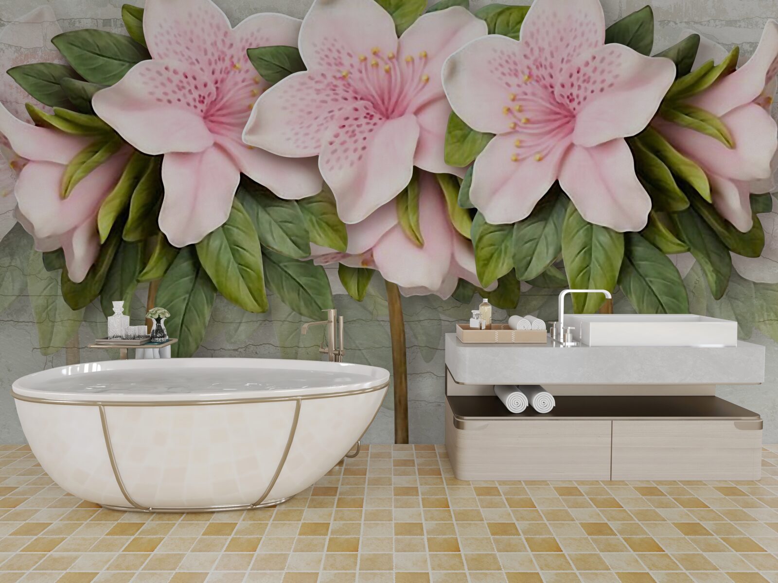 Fototapeta miękkie różowe lilie